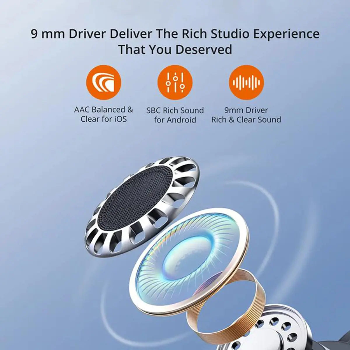 Keai Wireless Earbuds Bluetooth 5.3 with Hifi Stereo Sound, Long Battery Life, Built-In Microphone and Portable Charging Case for Sports, Office, Calls, Music and Daily Use